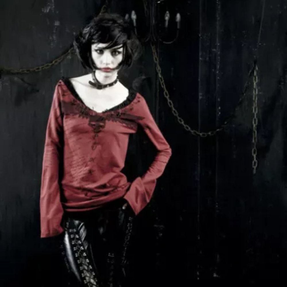 Punk Rave Gothic Safety Pin Shirt